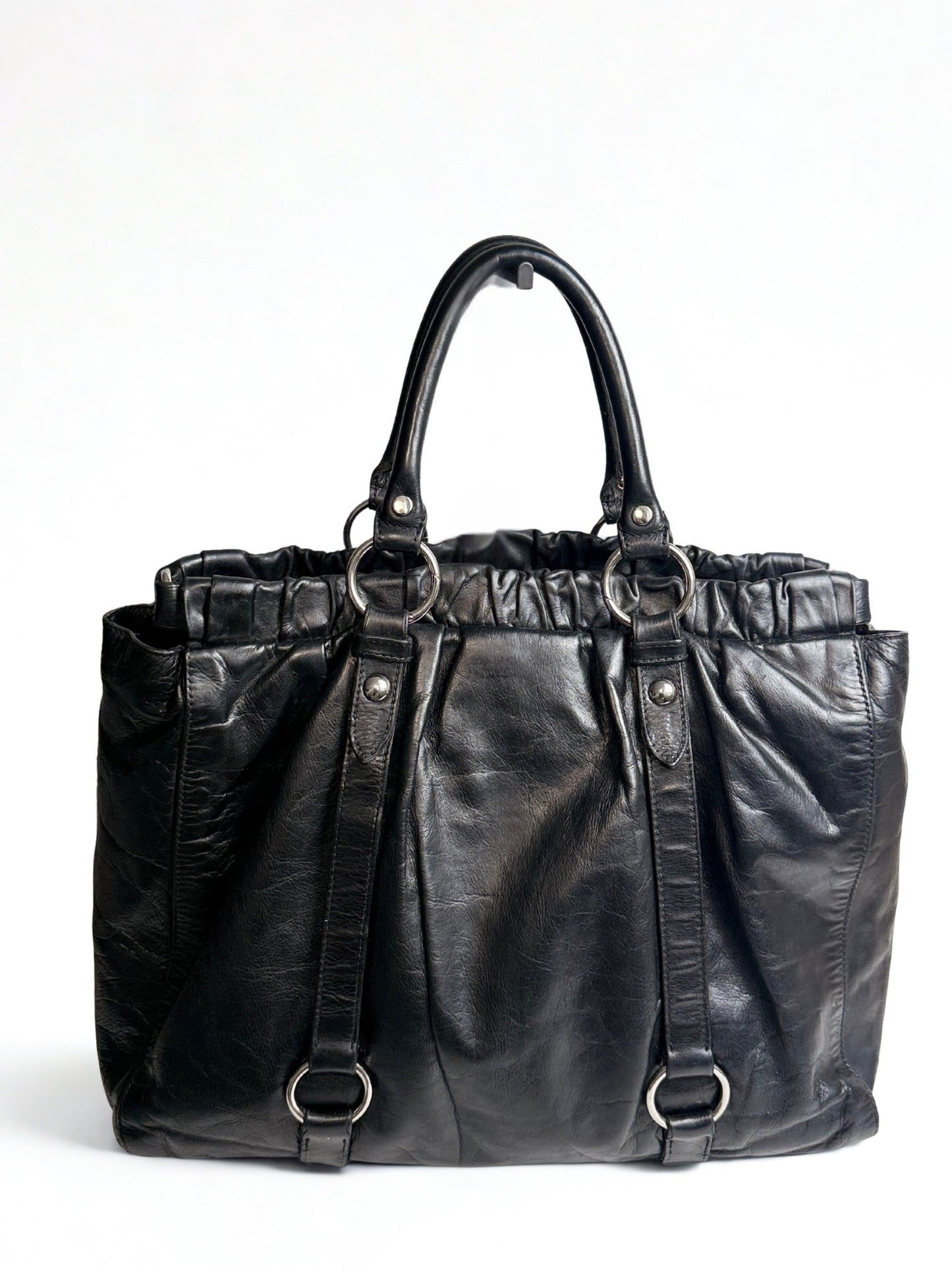 Vintage Miu Miu Vitello leather shopper