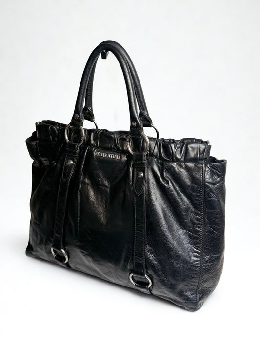 Vintage Miu Miu Vitello leather shopper