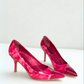 Side view of Louis Vuitton Vernis Ikat Pumps in pink, size 36