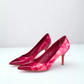 Side view of Louis Vuitton Vernis Ikat Pumps in pink, size 36