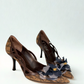 Dior 2004 Vintage Diorissimo Pointed-Toe Heels with Floral Appliqué – Brown, Size 36