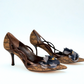 Dior 2004 Vintage Diorissimo Pointed-Toe Heels with Floral Appliqué – Brown, Size 36