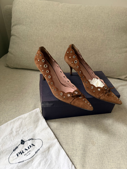 Prada Suede Kitten Heels