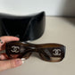Vintage Chanel Sunglasses Brown Rhinestones