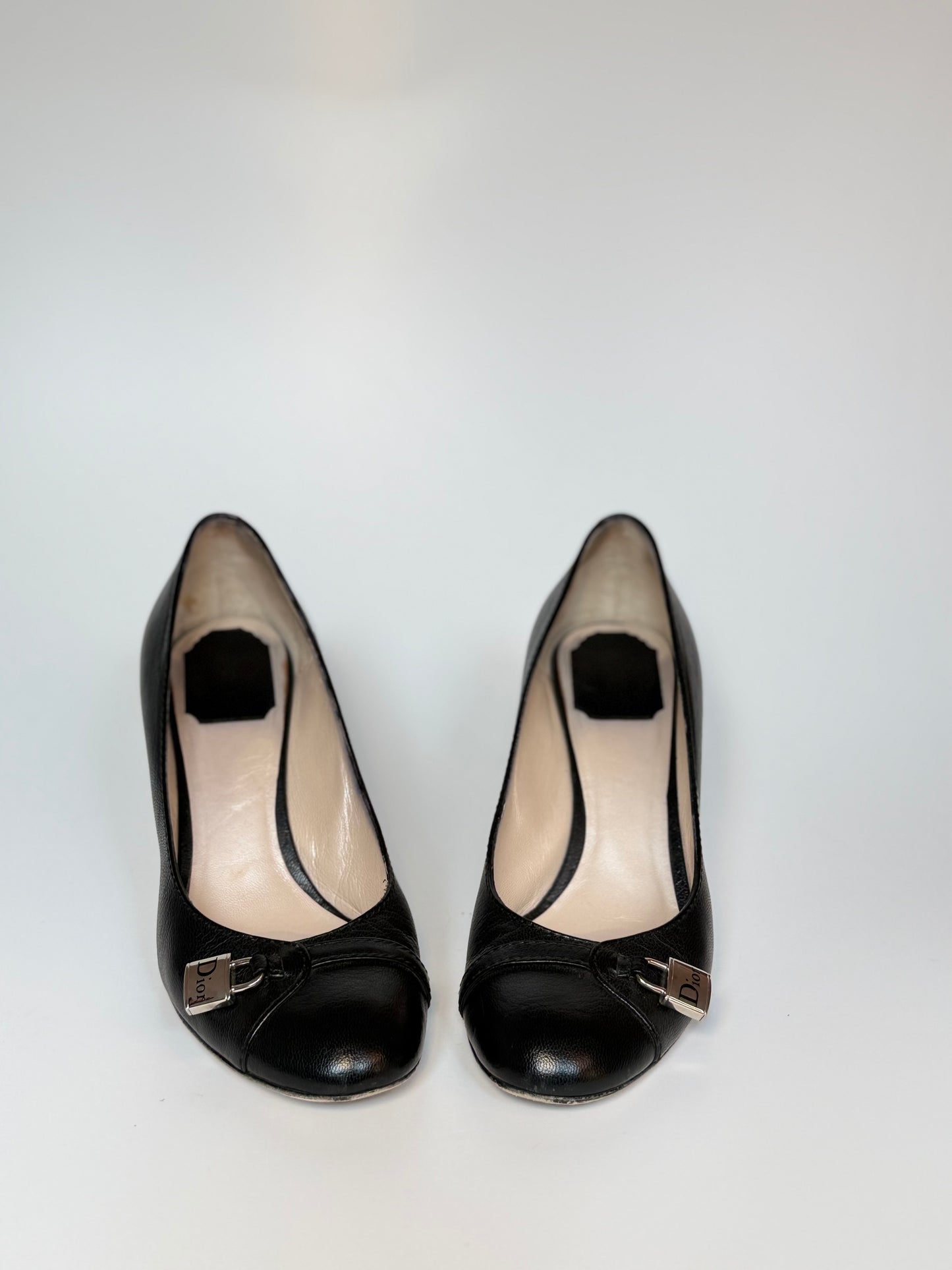 Dior padlock pumps in black leather – classic vintage high heels