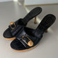 Chanel Vintage Wooden Heel Mules – Black Leather