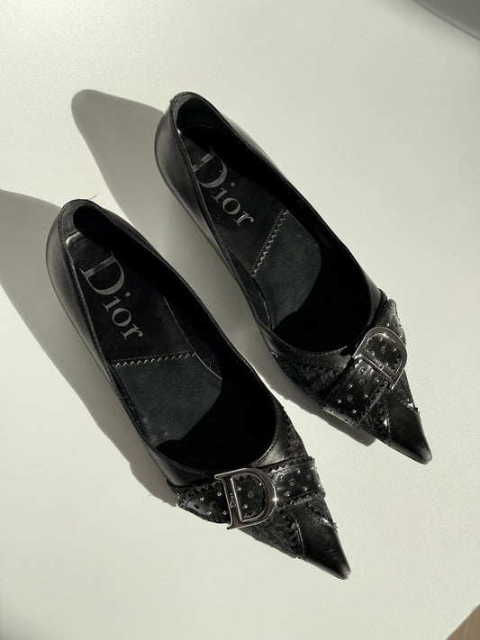 Dior flats black pointed toe 37,5