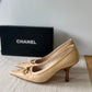 Vintage Chanel Pointed Toe Heels – Beige Leather, Size 40