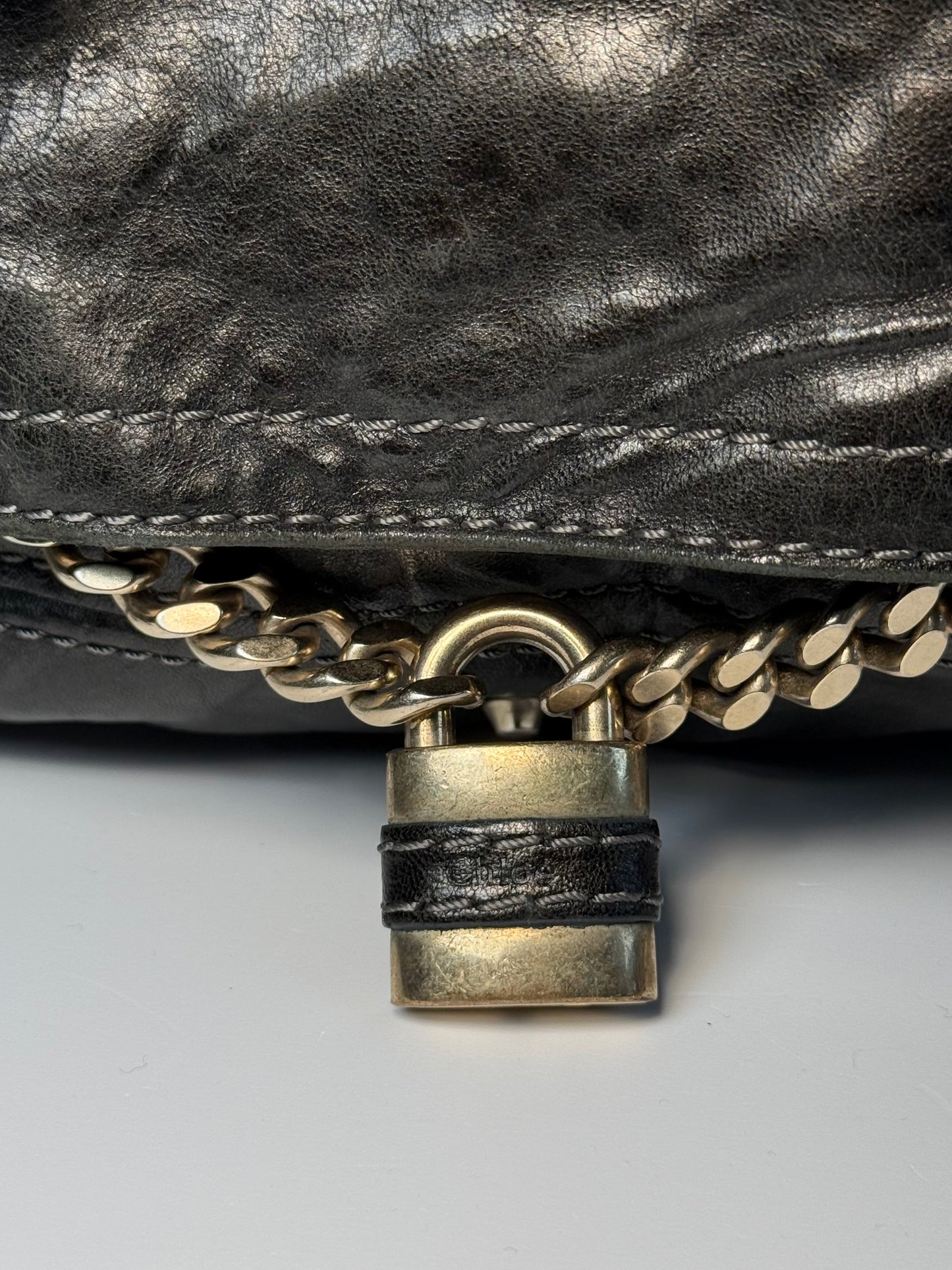 Vintage Chloé Paddington Black Leather Bag with Padlock