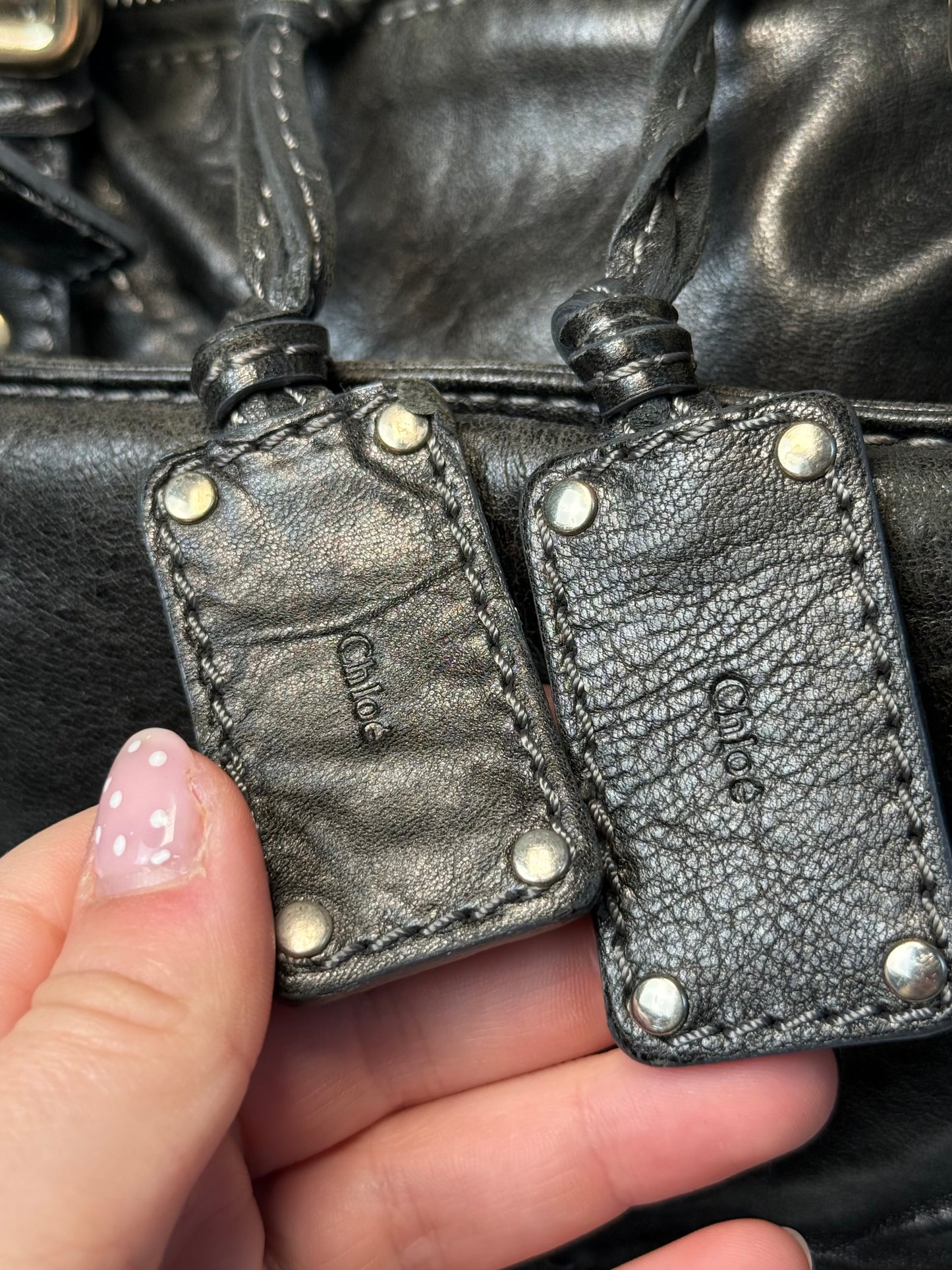 Vintage Chloé Paddington Black Leather Bag with Padlock