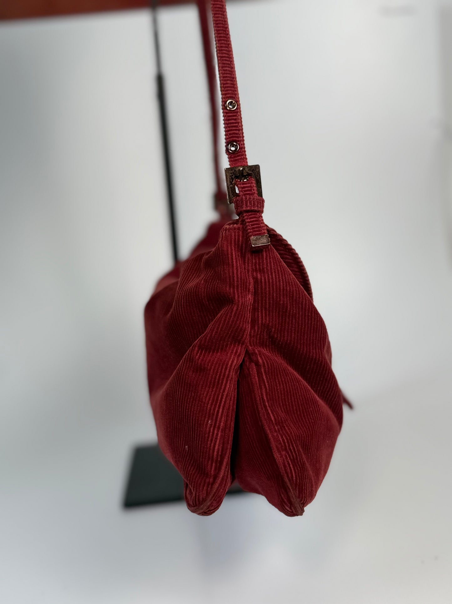 Fendi Mamma Baguette red corduroy