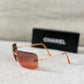 Chanel Rimless Ombre Sunglasses Red