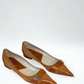 Christian Dior suede ballerinas in cognac brown – vintage flats with silver logo hardware size 40.