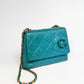 Chanel Mini Camellia Flap Bag in Turquoise Leather