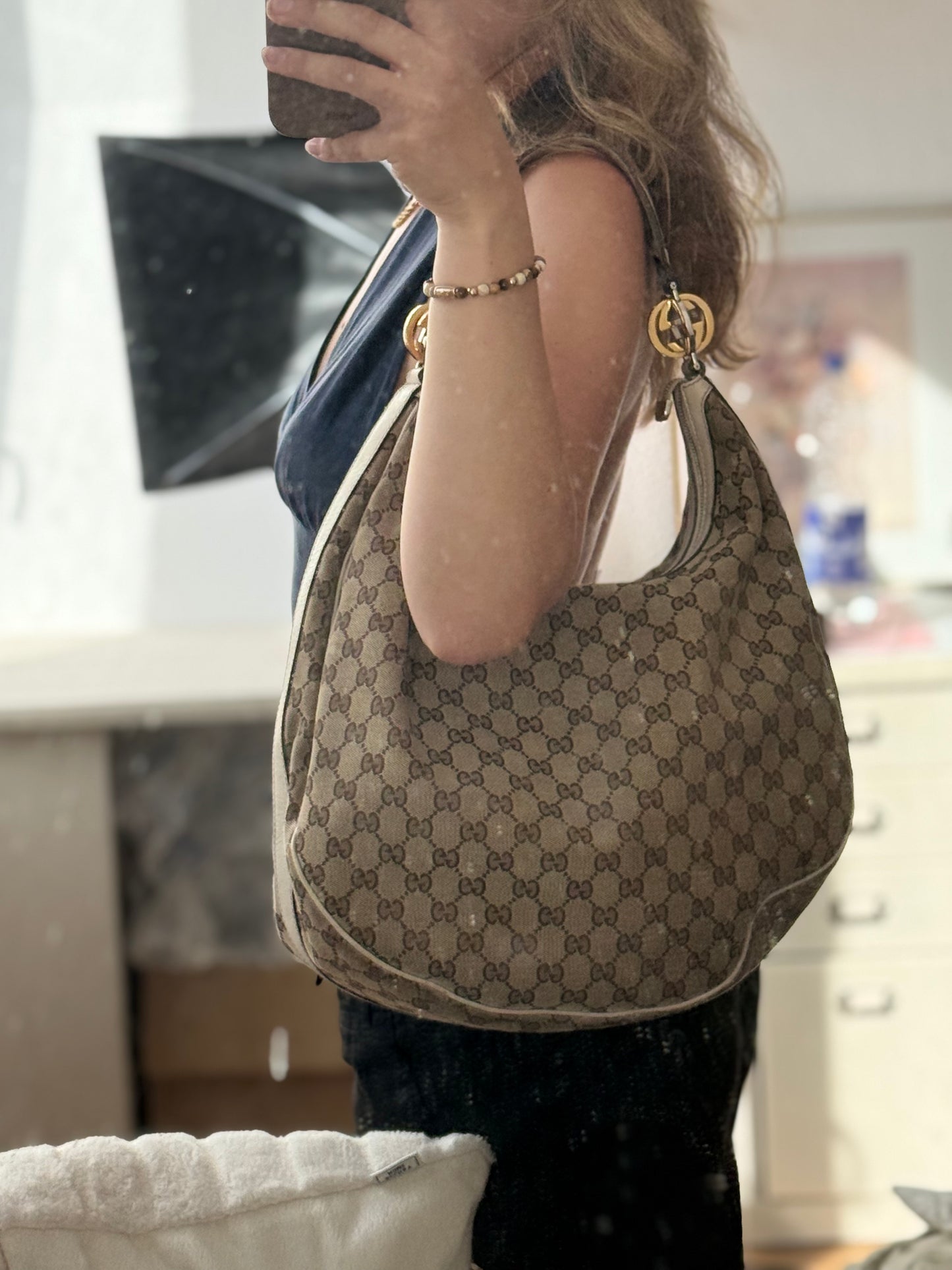 Vintage Gucci GG Monogram Hobo Bag