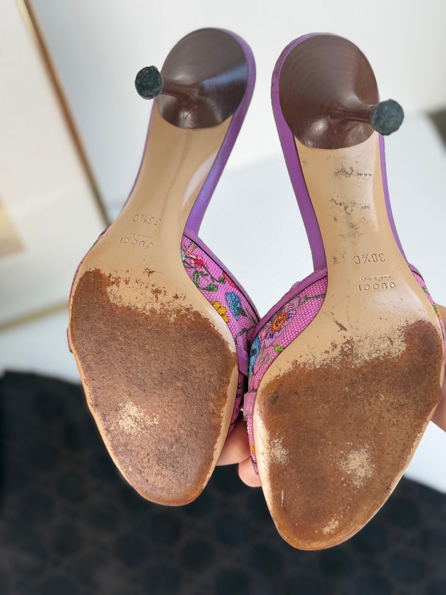 Gucci Flora Bamboo Mules Horsebit – Size 38.5