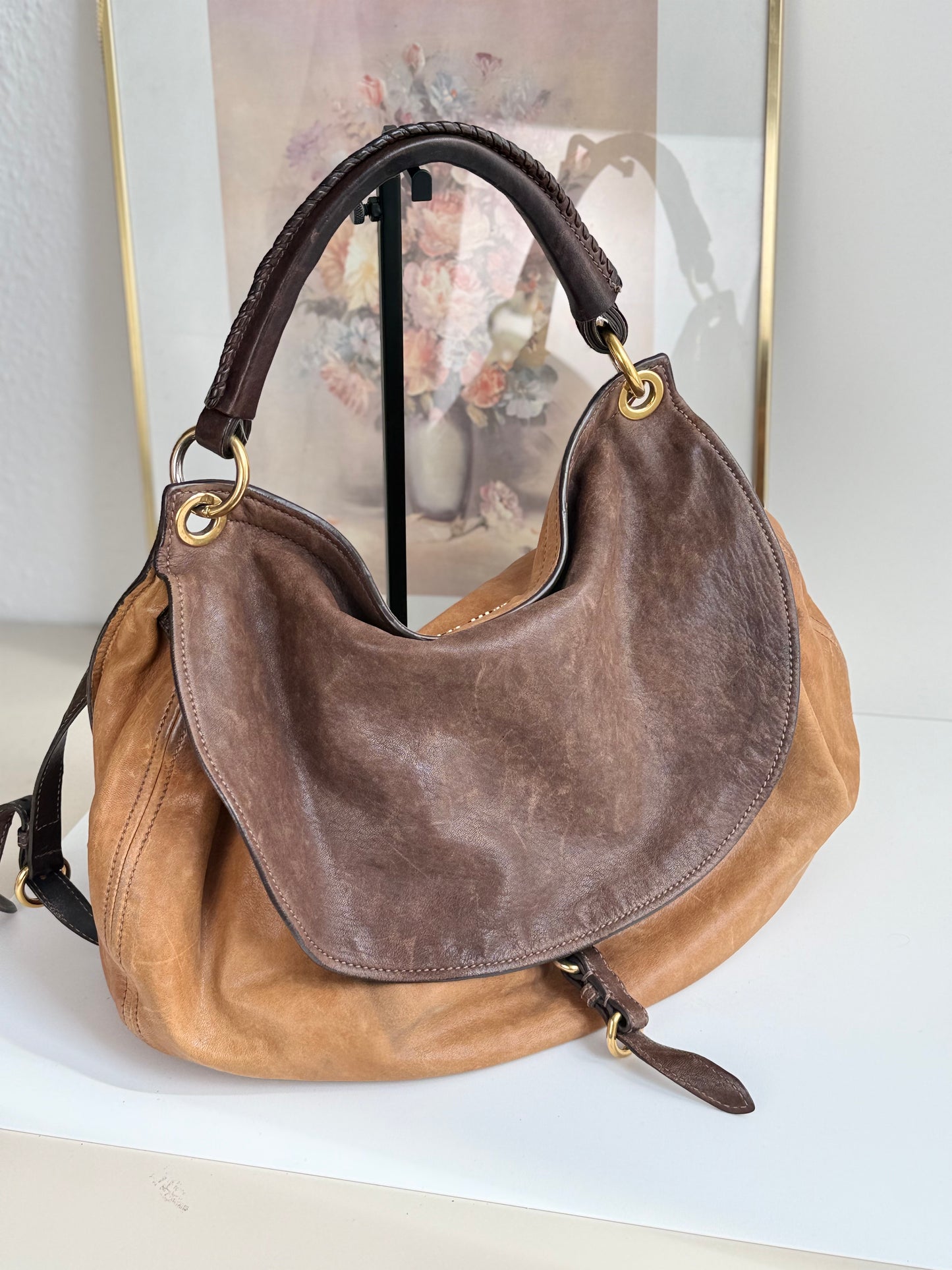 Vintage Miu Miu Vitello hobo handbag