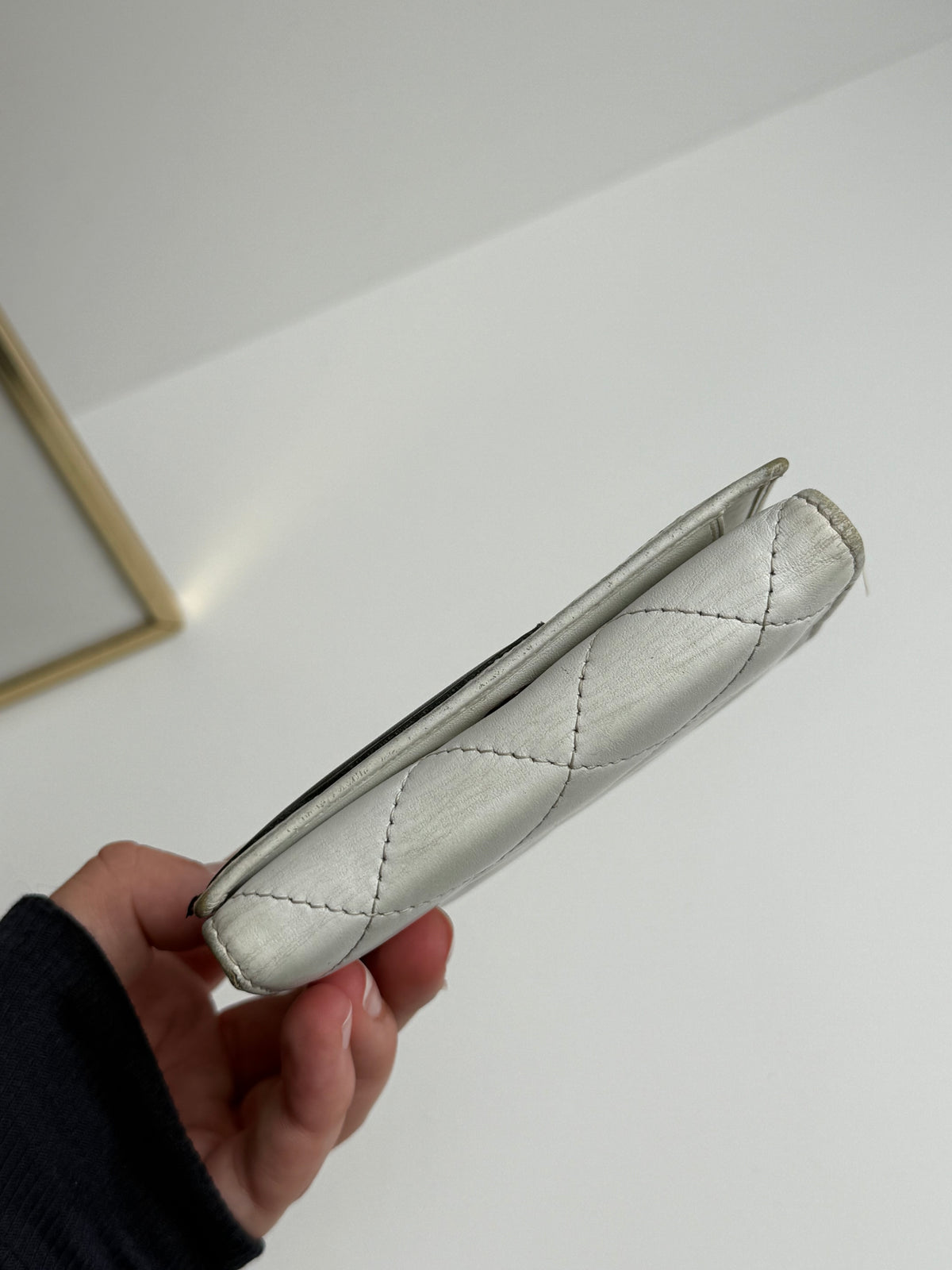 Vintage Chanel Cambon Wallet – White / Black