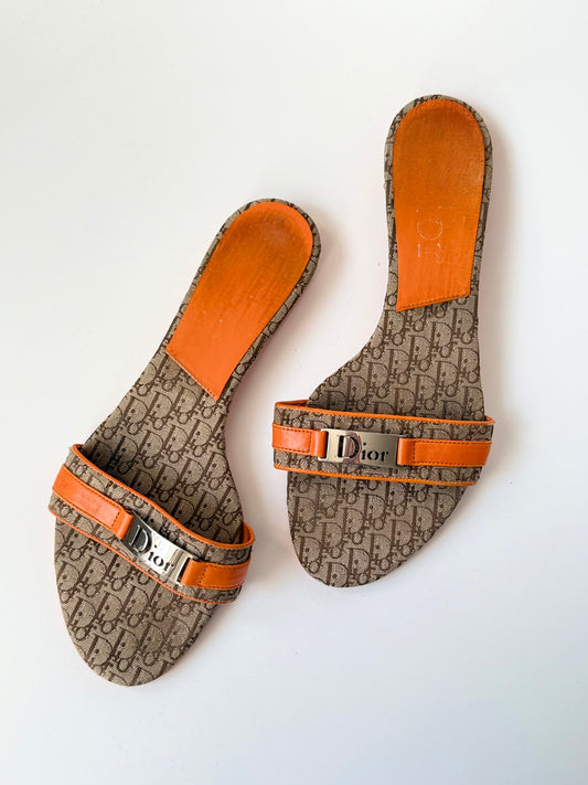 Vintage Dior Sandalen – Oblique Monogram – Größe 38,5