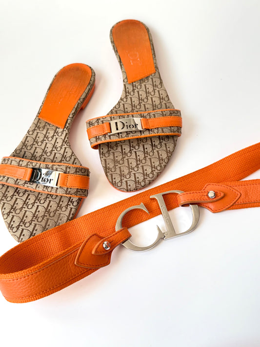 Vintage Dior Sandalen – Oblique Monogram – Größe 38,5