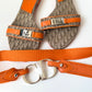 Vintage Christian Dior Belt – Orange – with CD Buckle