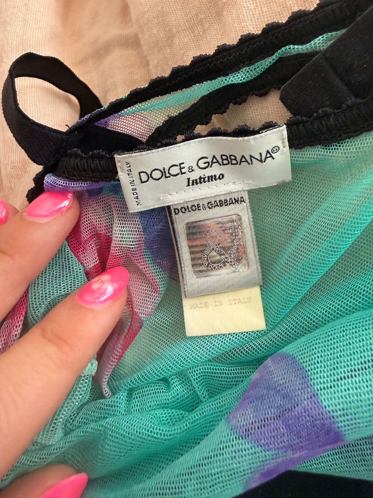 Vintage Dolce & Gabbana Negligée Dress Turquoise