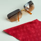 Vintage Chanel 4017 Rimless Sunglasses CC Logo Gradient Gold