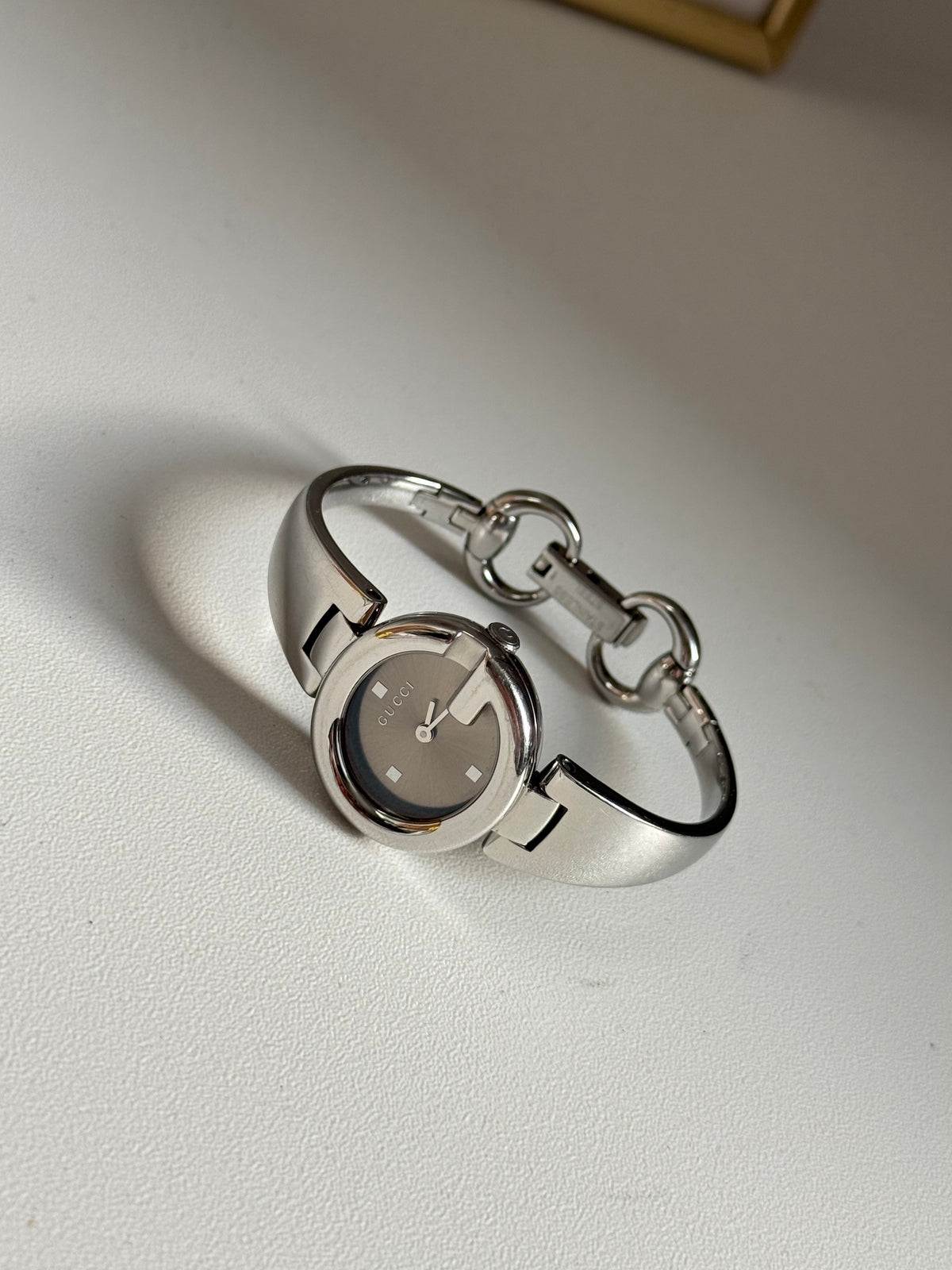 Gucci 134.5 Vintage Horsebit Bangle Watch Silver Swiss Made