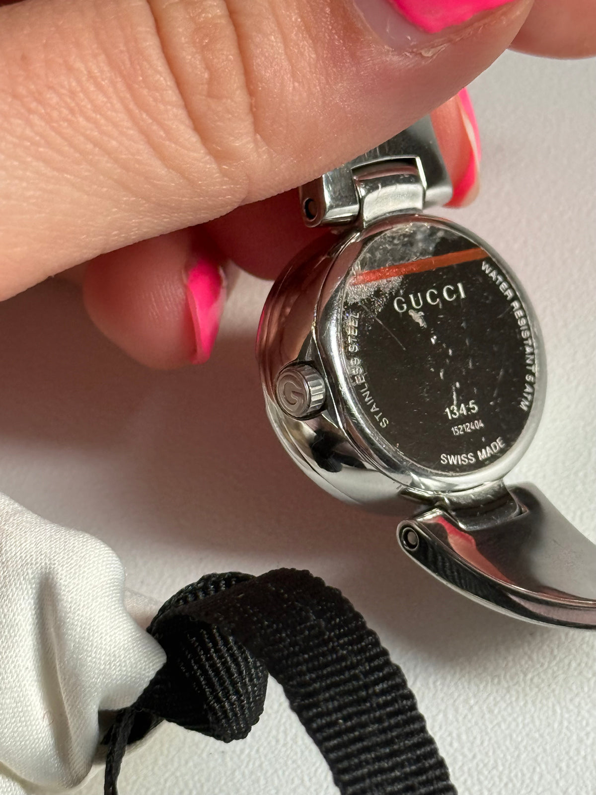Gucci 134.5 Vintage Horsebit Bangle Watch Silver Swiss Made
