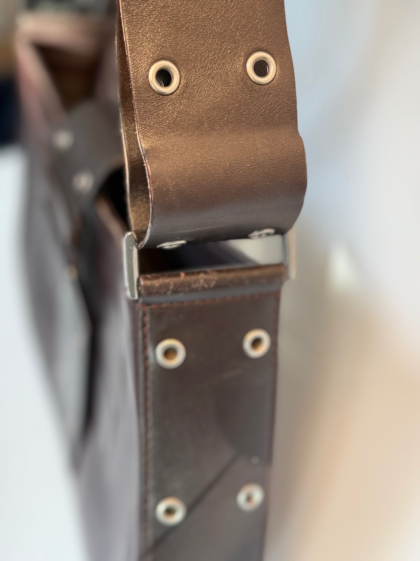 Dior 'Columbus' Shoulder Bag in Brown Leather with Silver Hardware