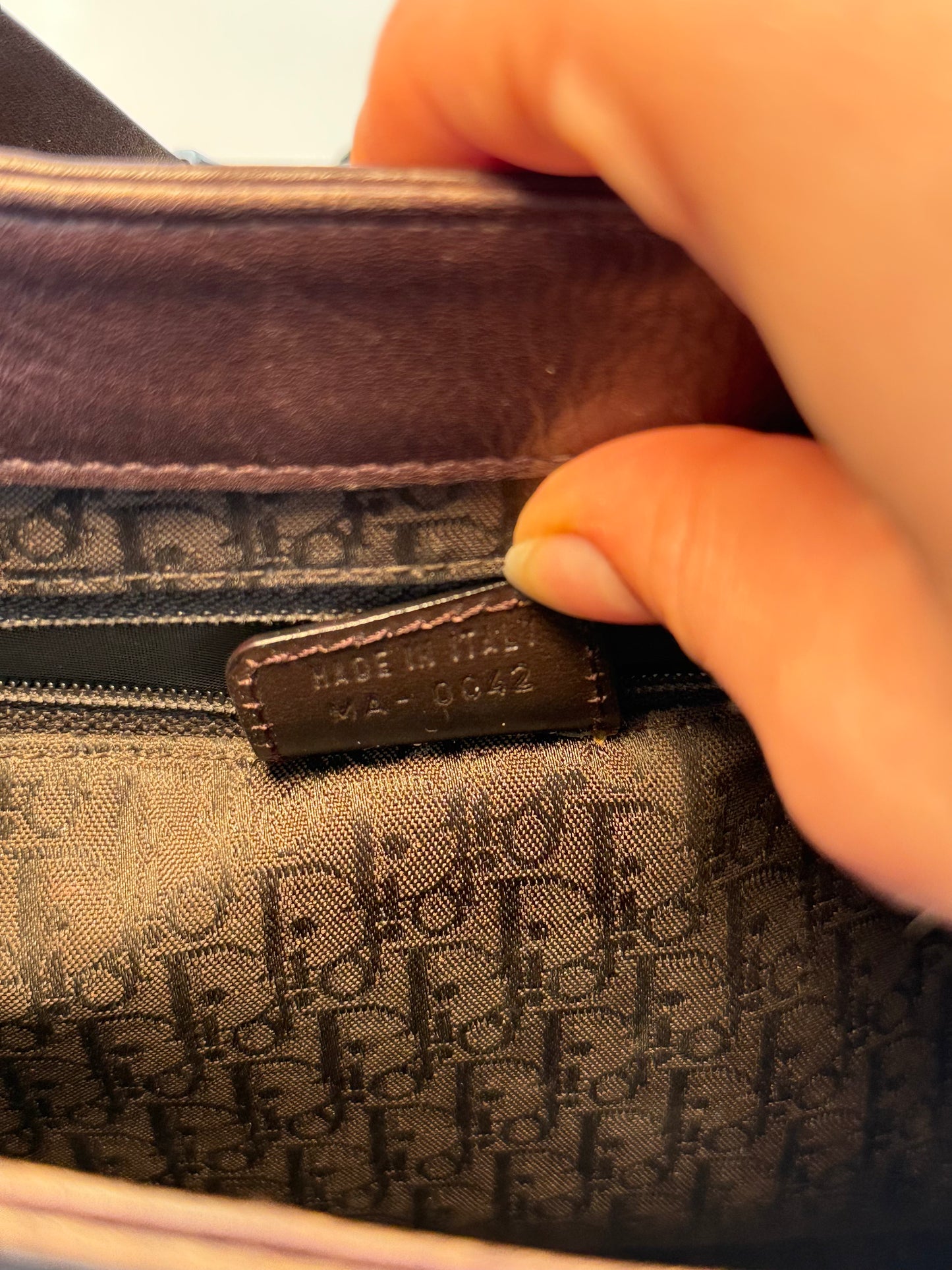 Dior 'Columbus' Shoulder Bag in Brown Leather with Silver Hardware