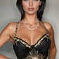 Korsett Schwarz mit Leo Details 70-75D