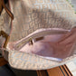 Vintage Fendi Baguette Bag Pink Zucca Silver Metallic Rose Gold Hardware