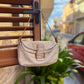 Vintage Fendi Baguette Bag Pink Zucca Silver Metallic Rose Gold Hardware
