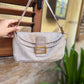 Vintage Fendi Baguette Bag Pink Zucca Silver Metallic Rose Gold Hardware