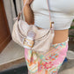 Vintage Fendi Baguette Bag Pink Zucca Silver Metallic Rose Gold Hardware
