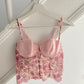 Rosa Corset Top Blümchen 80/85 B