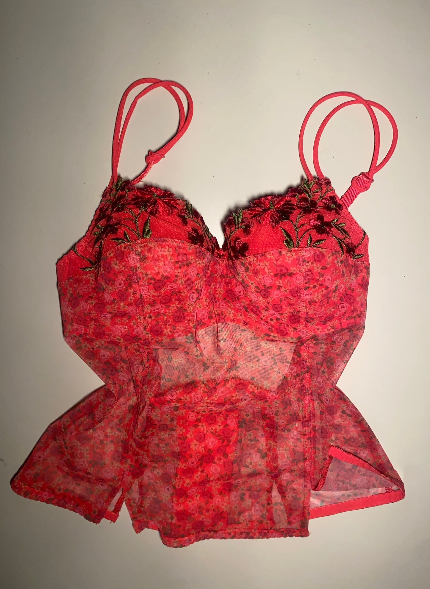 Lingerie Top mit Blumen Stickerei