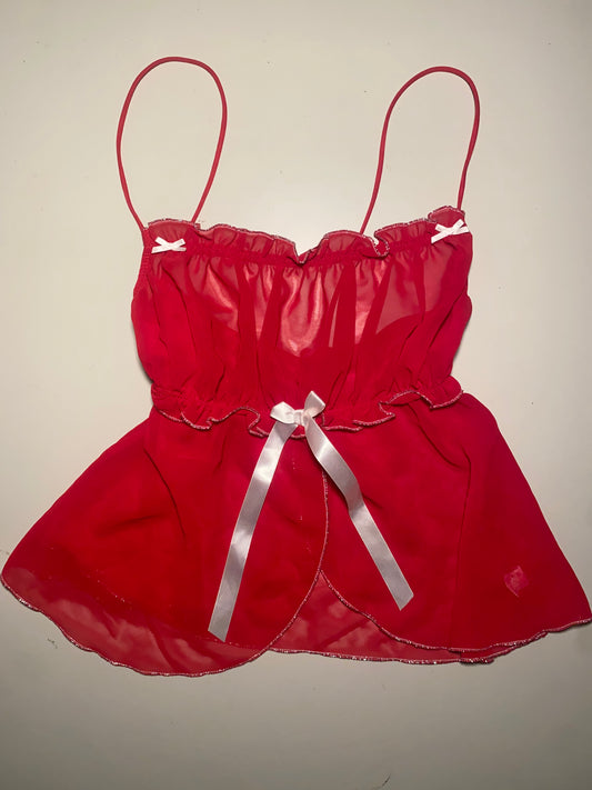 Rotes Schleifen Top