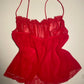 Rotes Schleifen Top