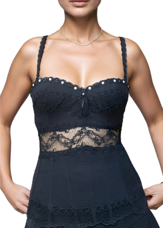 Elegantes Vintage Top mit Spitze (M)