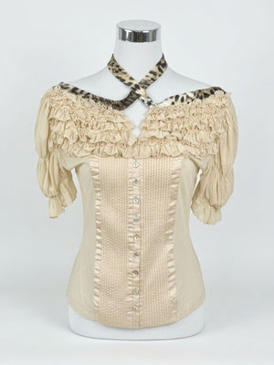 Vintage Off-Shoulder Just Cavalli Blouse