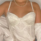 Korsett Satin weiß Größe 80B