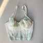 Vintage Korsett Weiß mit Spitze in Mint 75B