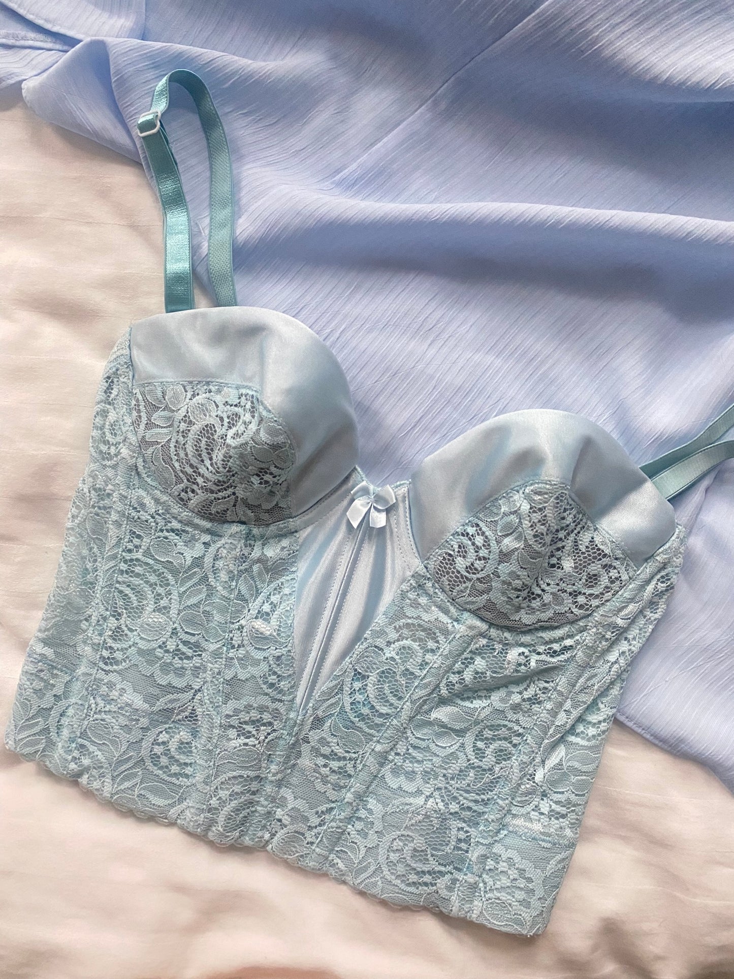 Vintage Korsett Babyblau 75B