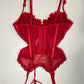 Rotes Corset Top mit Stickerei (85C)