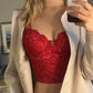 Rotes Corset Top aus Spitze 80A