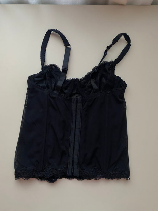 Vintage Corset Top Schwarz 70A