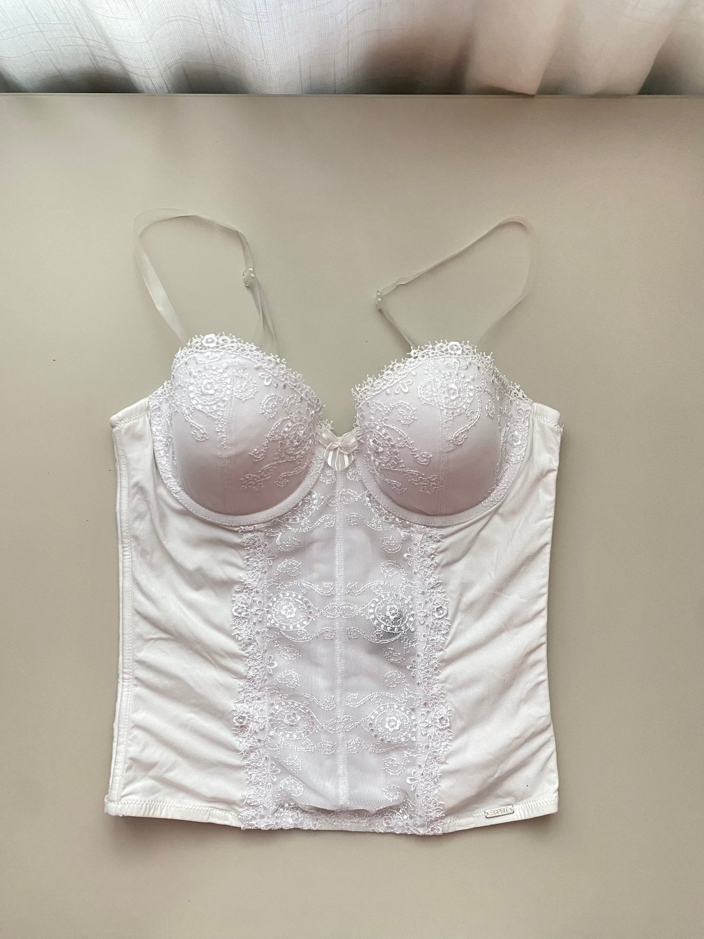 Weißes Corset Top Stickereien 75A