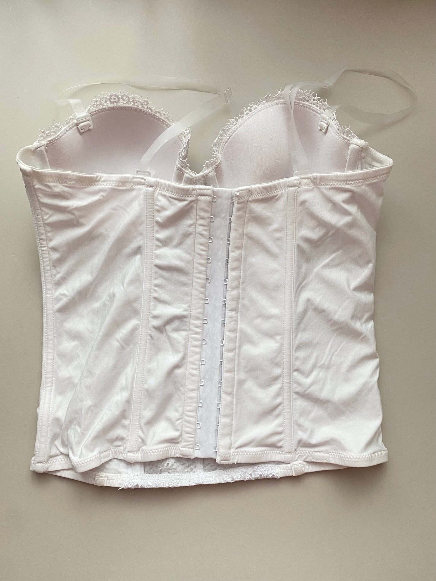 Weißes Corset Top Stickereien 75A